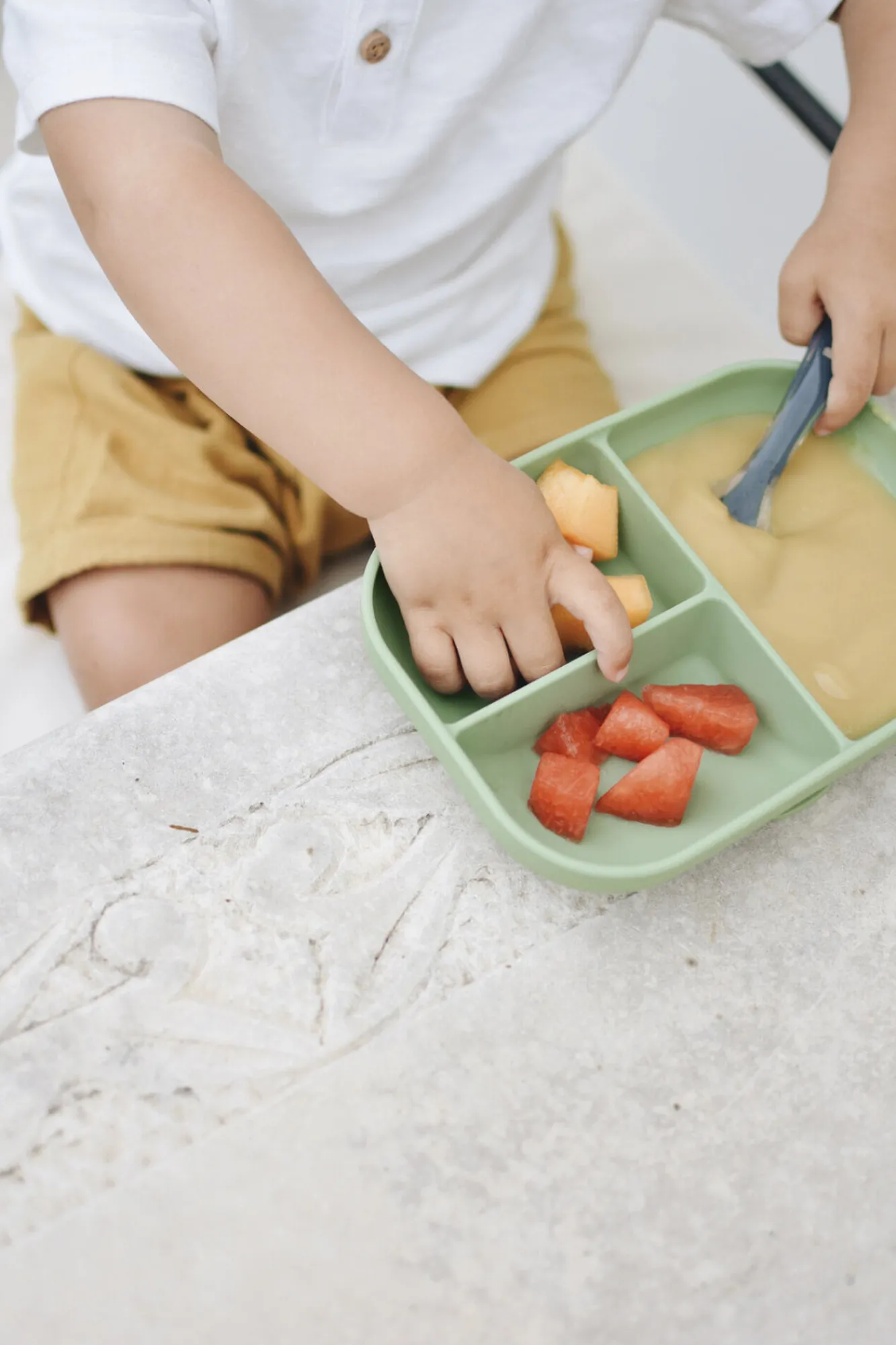 Assiette Compartimentee Silicone Sage Green*BÉABA