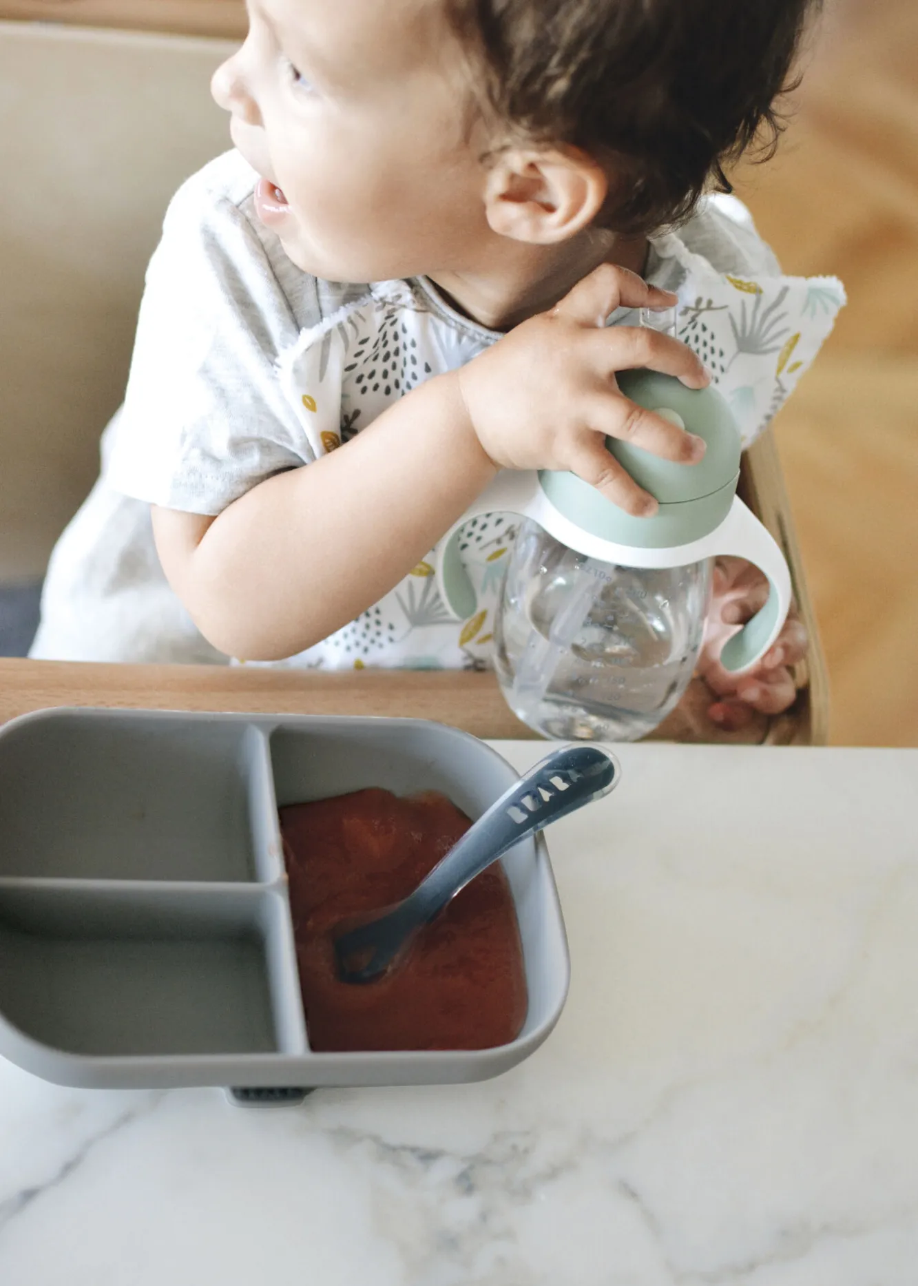 Assiette Compartimentee Silicone Mineral*BÉABA New