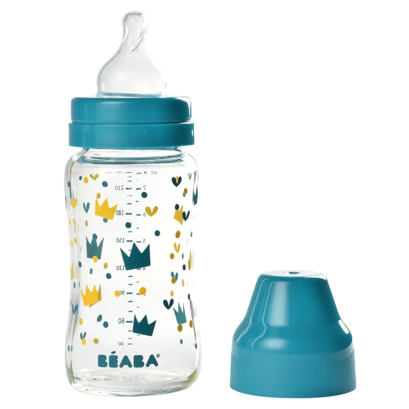 Biberon Verre Col Large 240Ml Blue*BÉABA New