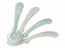 Lot 4 Cuilleres 2Eme Age Silicone Velvet Grey / Sage Green*BÉABA Outlet