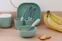 Lot De 4 Cuilleres 1Er Age Silicone Bi-Ton Mineral*BÉABA Clearance