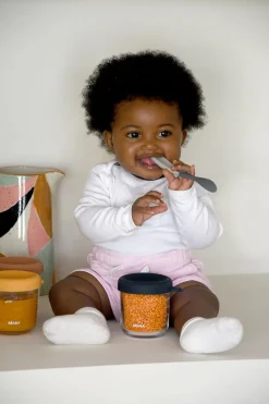 Lot De 2 Cuilleres 1Er Age Silicone Bi-Ton Mineral*BÉABA Sale