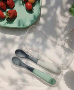 Lot De 2 Cuilleres 1Er Age Silicone Bi-Ton Mineral*BÉABA Sale