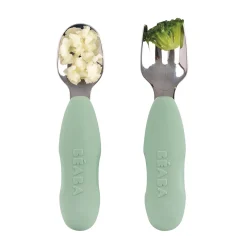 Lot De 2 Pre-Couverts Inox Sage Green*BÉABA Discount