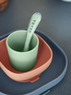 Set Vaisselle Silicone 4 Pieces Mineral*BÉABA Hot