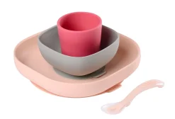 Set Vaisselle Silicone 4 Pieces Pink*BÉABA New