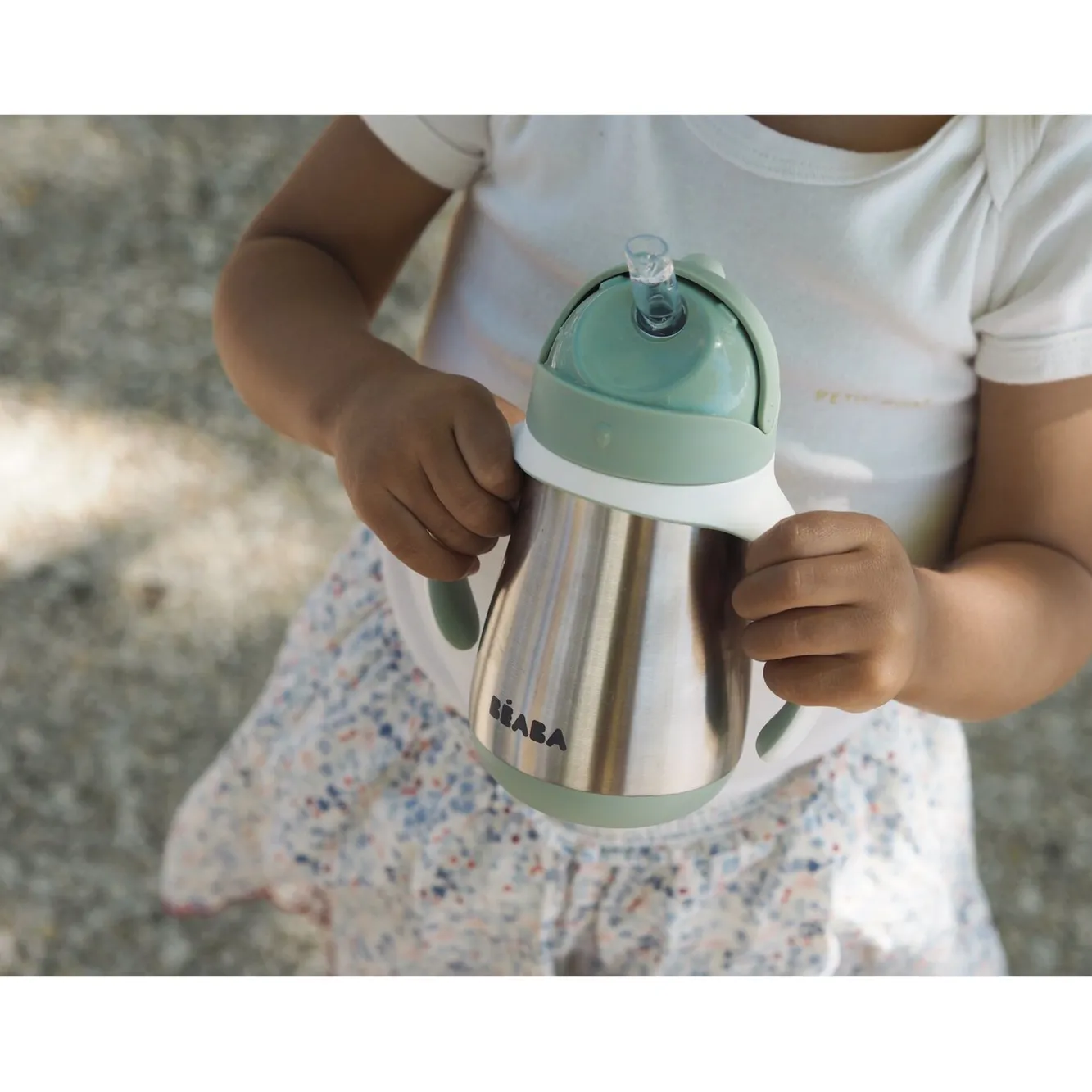 Tasse Paille Inox 250 Ml Sage Green*BÉABA Outlet